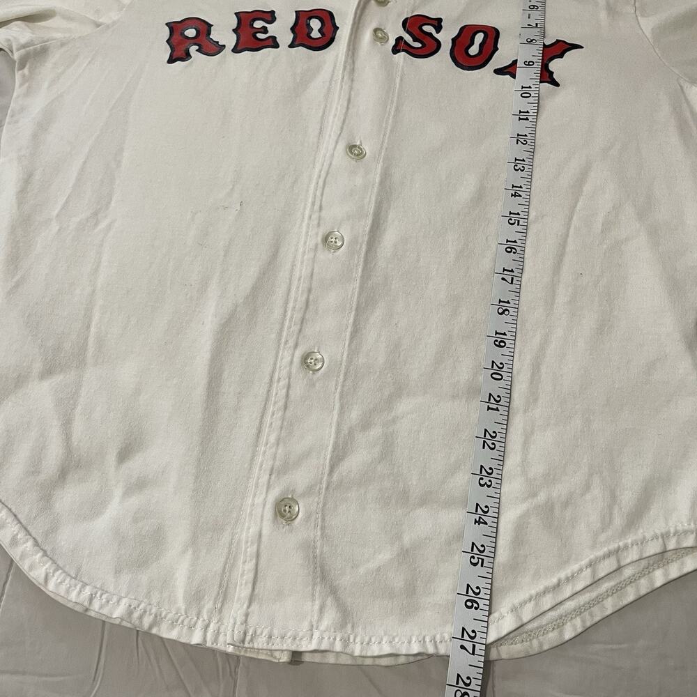 Vintage Rawlings Boston Red Sox Front Button Baseball Shirt Jersey Size XL White - Picture 4 of 9